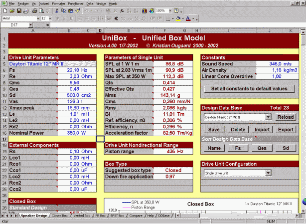 Unified Box Model программа для расчета АЧХ, давления звука, расчет короба Unified Box Model программа для расчета АЧХ, давления звука, расчет короба